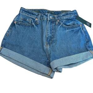 Wild Fable Women's Super-High Rise Cuffed Graphic Jean Shorts - Size 00 - NWT